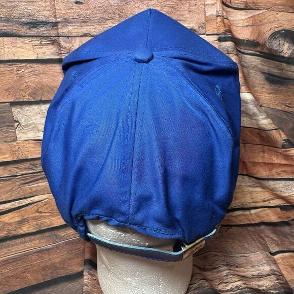 Exide Hat Cap Blue Adjustable Leather Strap Standard Of Quality Rope Trucker USA - Picture 3 of 7